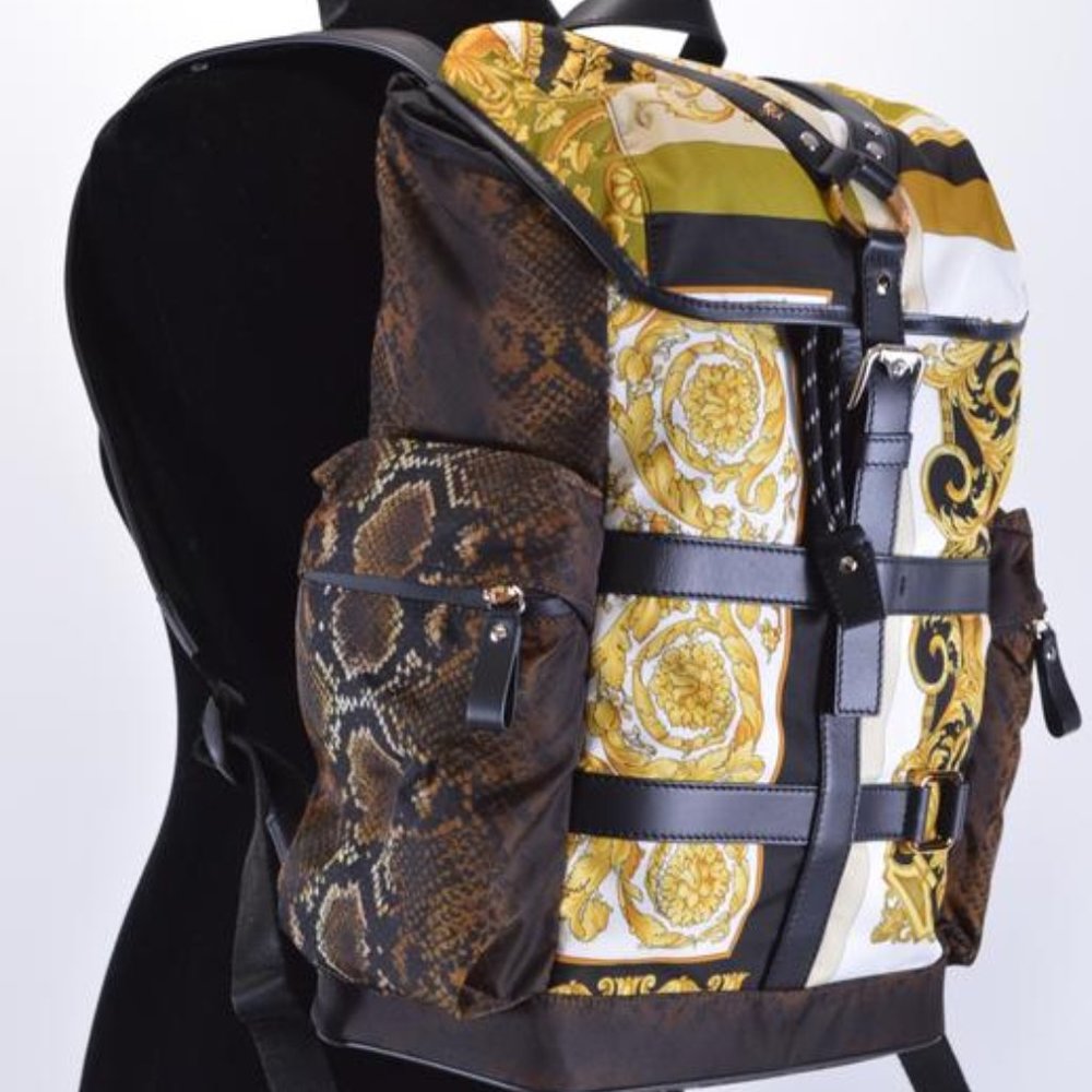 New Bondage Baroque Mosaic Print Multicolor Nylon Backpack